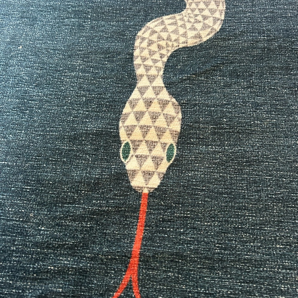 Jonathan Adler Blue and White Snake rug - Picture 3 of 4